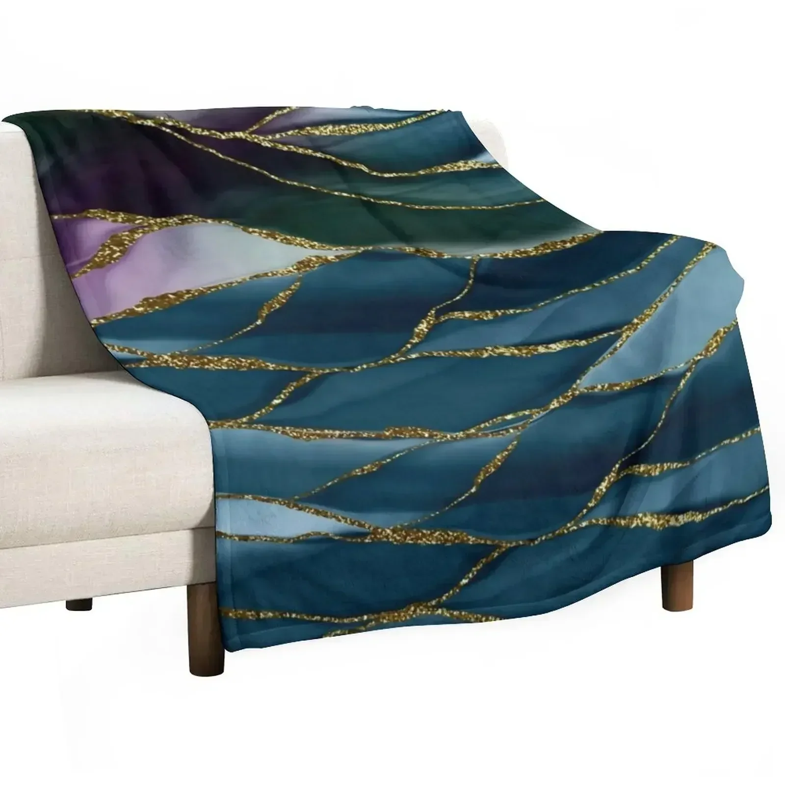 Evening Glow Faux Marble Landscapes 1 Throw Blanket blankets ands Fashion Sofas Blankets