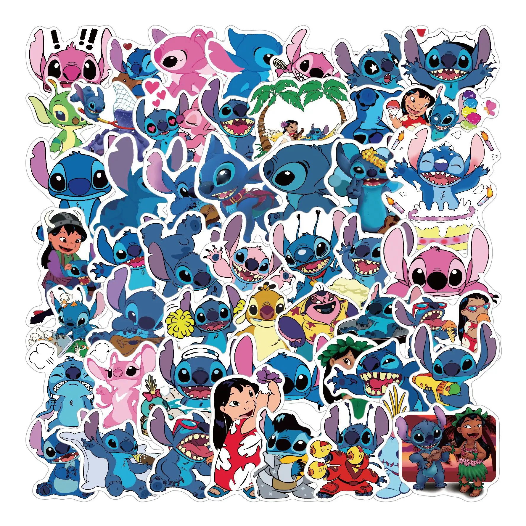 10/30/50PCS Disney Stitch Stickers Anime Decal Skateboard Laptop Motorcycle Guitar Kawaii Cartoon Movie Sticker Pack Kids Toy