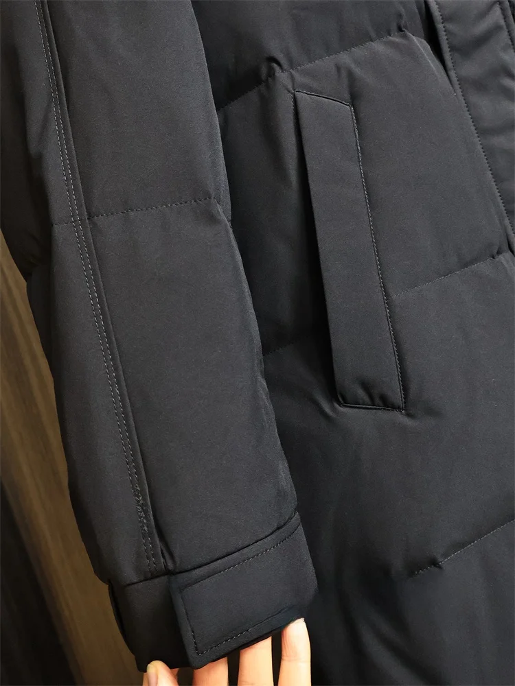 Hoge kwaliteit heren donsjack 85% vulling Four-Lo Velvet Warmth Outdoor Faion Urban Sle Polyestervezel Rits met capuchon