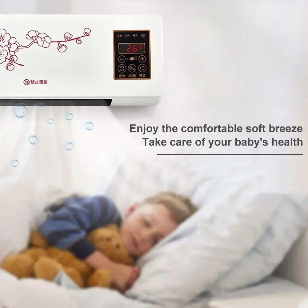 Mini Cold Air Conditioner Touch Screen Wall Mounted Space Heater 16-40 Degrees Adjustable for Dormitory/Bedroom/Bathroom/Kitchen