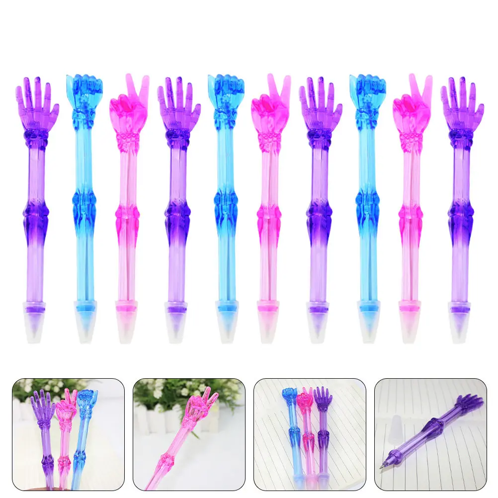 

10Pcs Finger Design Transparent Gel Pens Ink Fade Resistant Archival Safe Comfortable Grip Daily Writing Pen