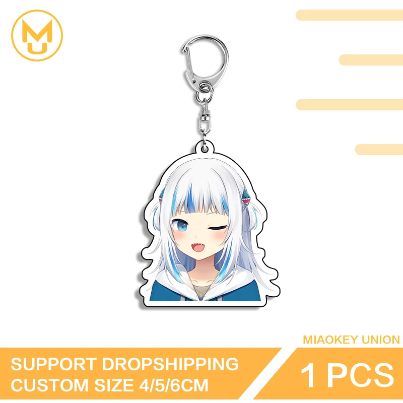 Cute Peeking Vtuber Gawr Gura Novelty Interesting Keyring Hot Selling Q Edition Props For Backpack Clothes Hat Jewelry Gifts