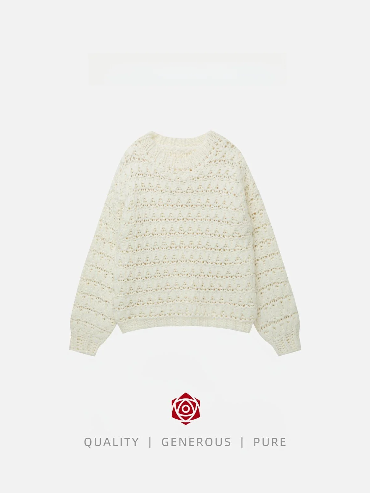 

OUDOEE женский свободный длинный вязаный свитер светя с вырезами круглый Ne белый удобный осенний новый Sle для поездок на работу