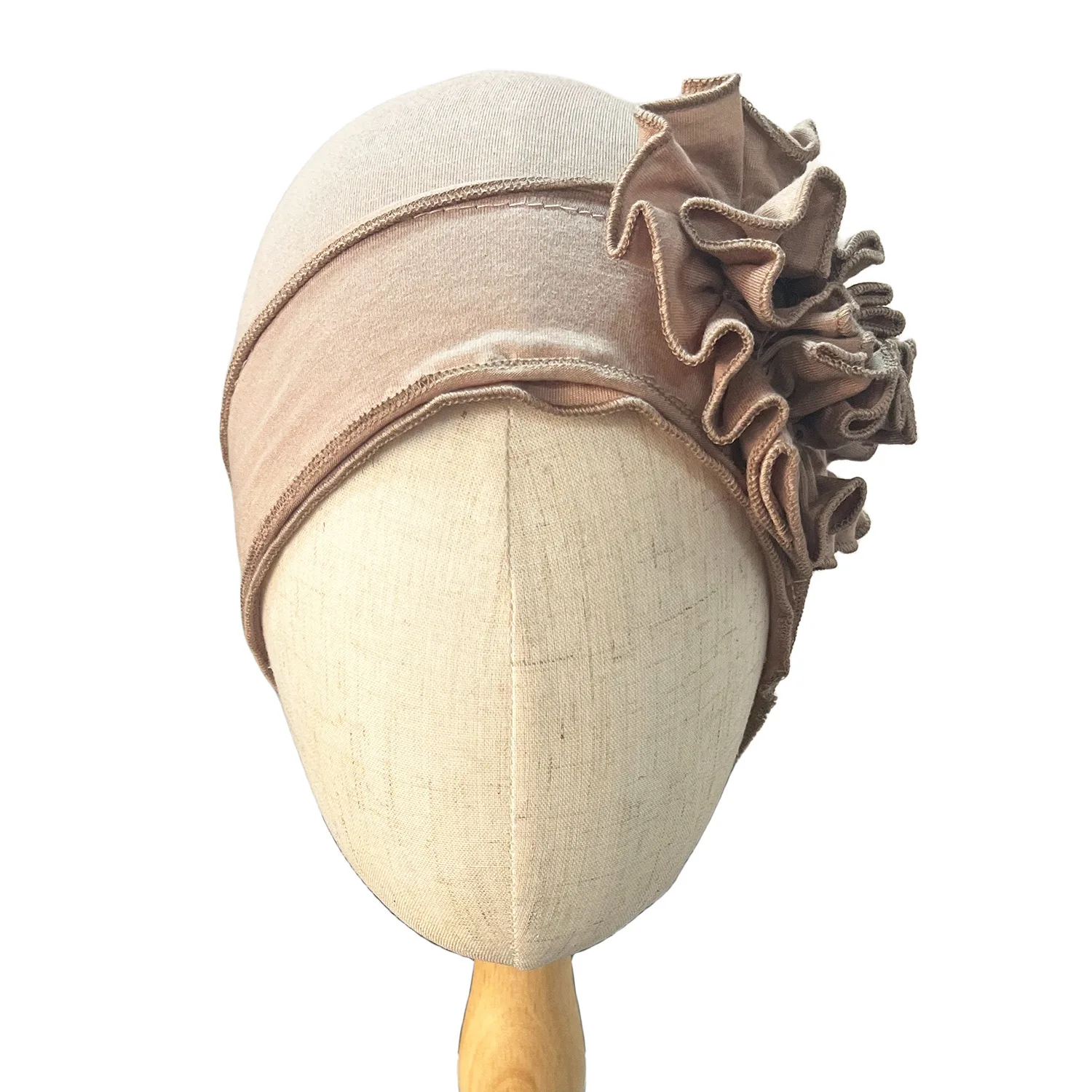 

Женский эластичный тюрбан из модала с цветком, шапка-бини с напуском, химиотерапевтическая шапка, однотонный капот, внутренний хиджаб, мусульманские повязки на голову, Femme Turbante