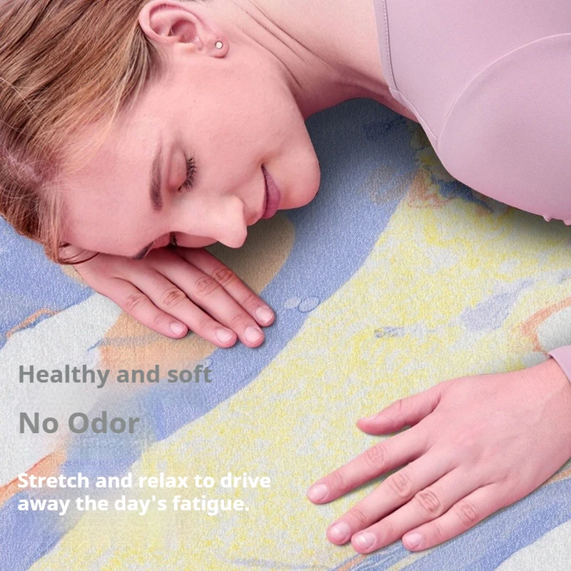 1.5mm Light Thin Foldable Suede Rubber Yoga Mat Towel Sweat-absorbing Non-slip Silent Gymnastics Workout Gym Exercise - view 5