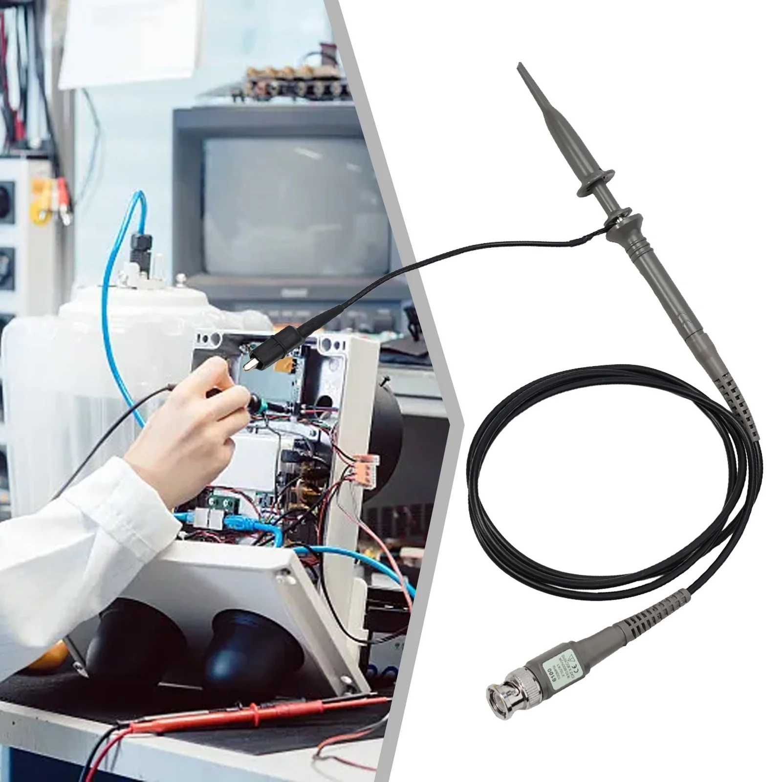 P6020 Oscilloscope Probe Kit Featuring Grounding Clip and Removable Hook Tip for Enhanced Safety and Measurement Consistency
