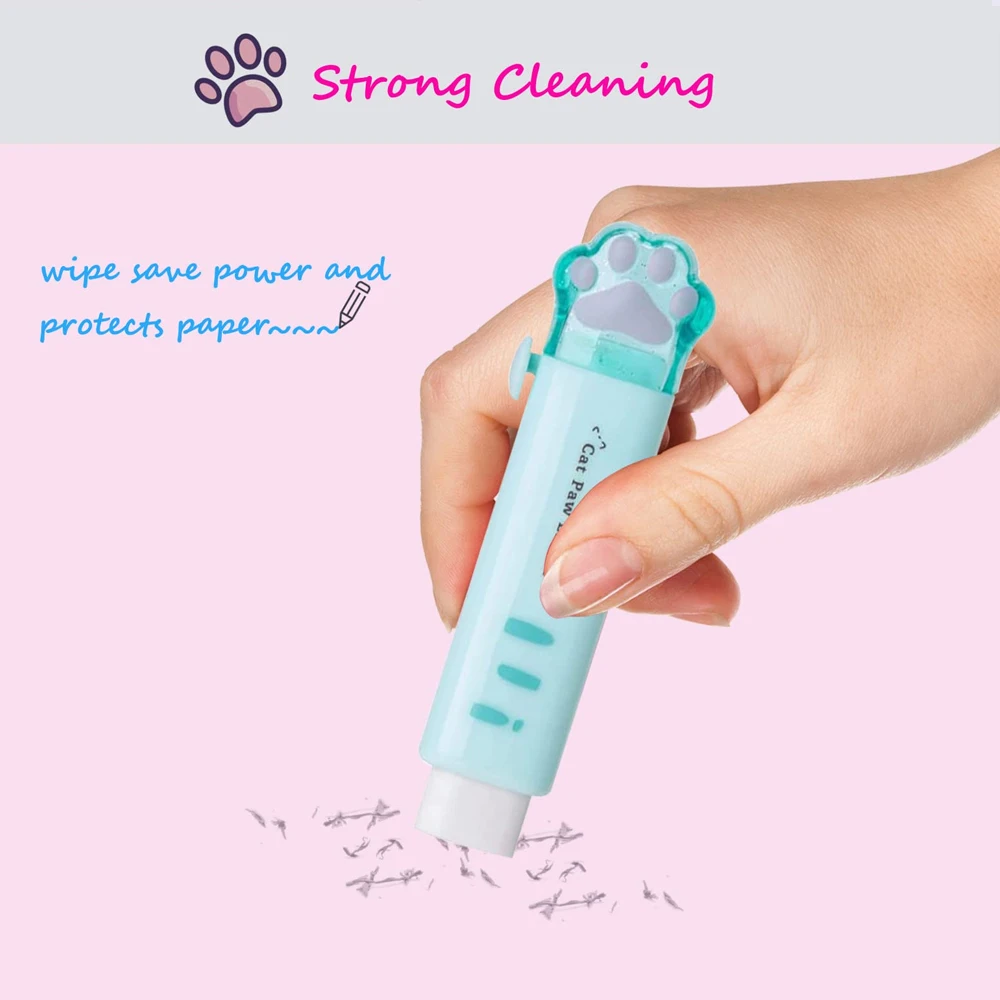 1-8 Stück Neu! Kawaii Katzenpfoten-Gummi-Radiergummis, einziehbarer Bleistift-Radiergummi für Kinder, Studenten, Schule, Zuhause, Büro, Schreiben, Zeichnen – Detail 4
