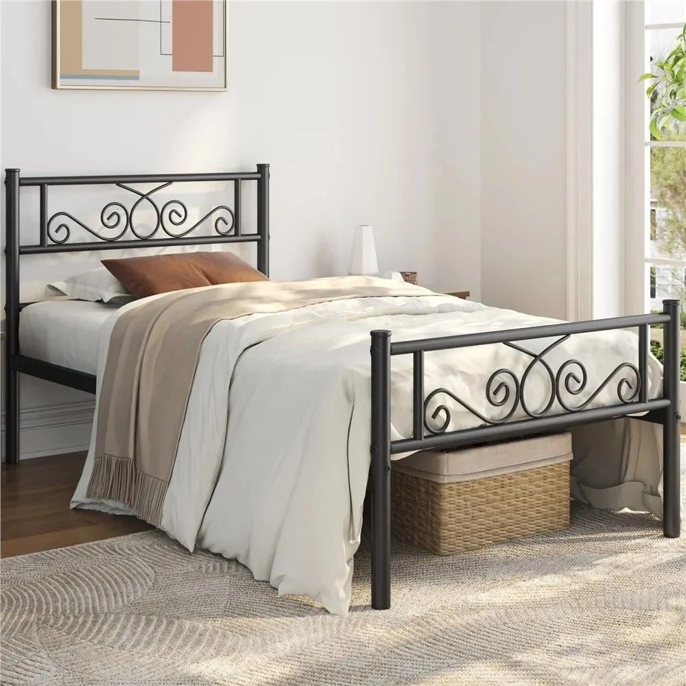

Bed Bases Metal Platform Bed, Black, Adult, Twin, Bed Bases