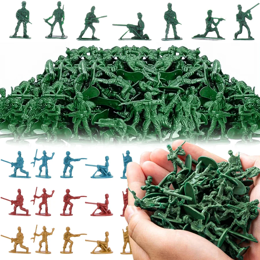16/36/100 piezas Mini Figuras de Soldados para Decoración Interior, Colección, Mesa de Arena, Juego de Simulación Militar, Regalo para Fiesta de Cumpleaños XJM