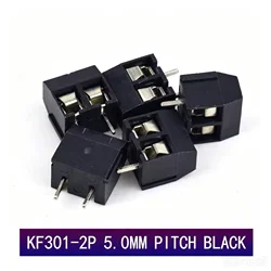 20PCS/LOT KF301-2P KF301-5.0-2P KF301 Screw 2Pin 5.0mm Straight Pin PCB Screw Block Black