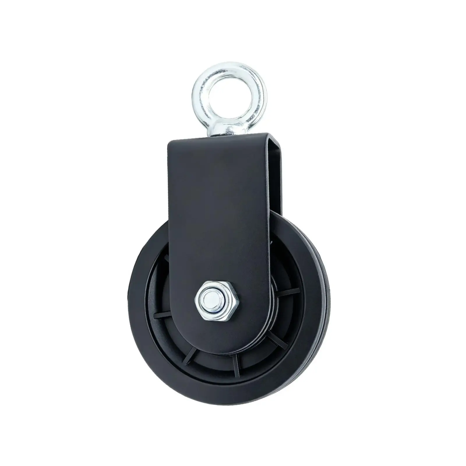 Gym Cable Pulley Bracket for Home Fitness System Heavy Duty Steel Mount with Smooth Wheel for Squat Rack Upgrade
