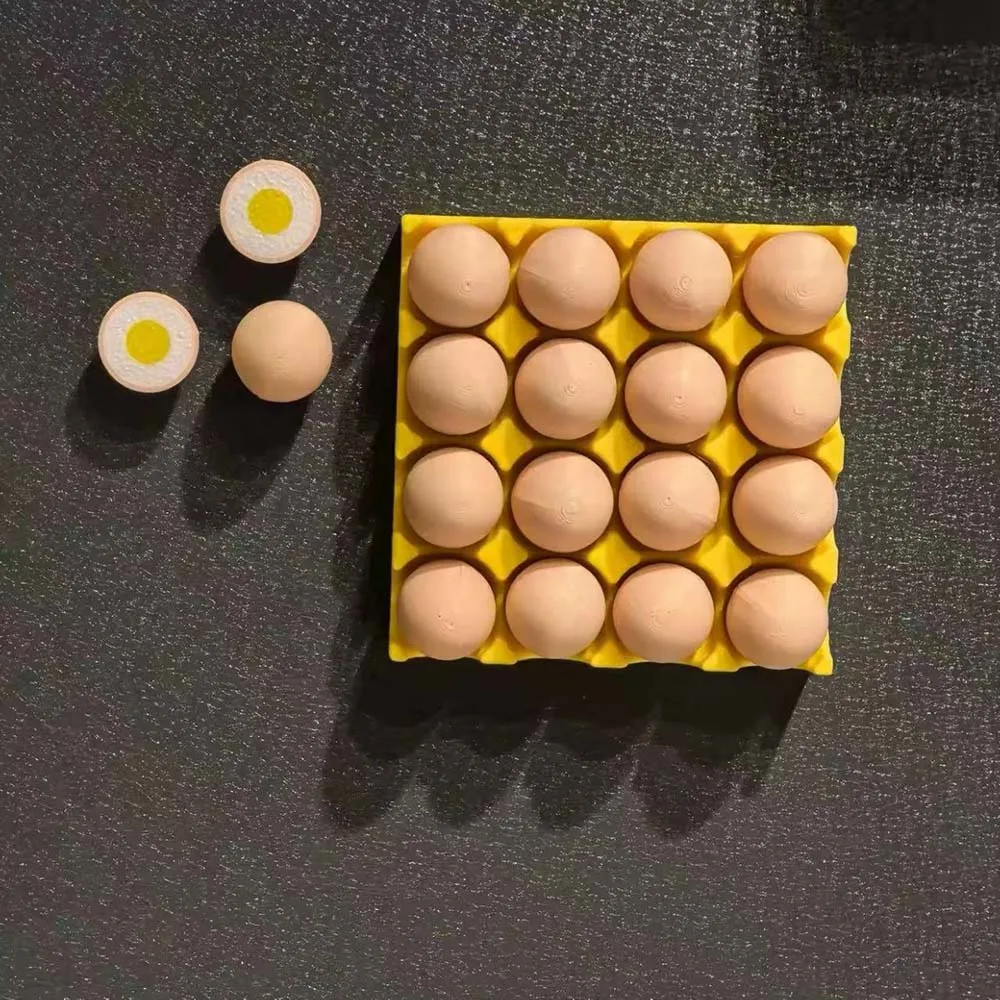 Lot d'aimants de réfrigérateur en forme d'œuf, mignons, 3D, imitation plateau à œufs, autocollants créatifs pour la décoration de la cuisine et de la maison