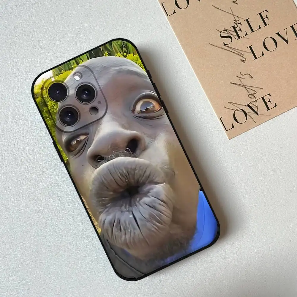 Coque de téléphone drôle homme laid pour IPhone 17,16,15,14,13,12,11 Plus,Pro,Max,XR,XS,X,7,8 Plus,Mini Silicone noir souple