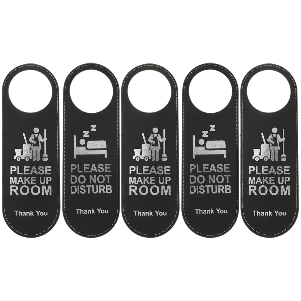 5 Pcs Door Listing Stickers Not Disturb Hanger Sign Handle Knob Available Black Distrub Tag Hotel Busy for Office Baby