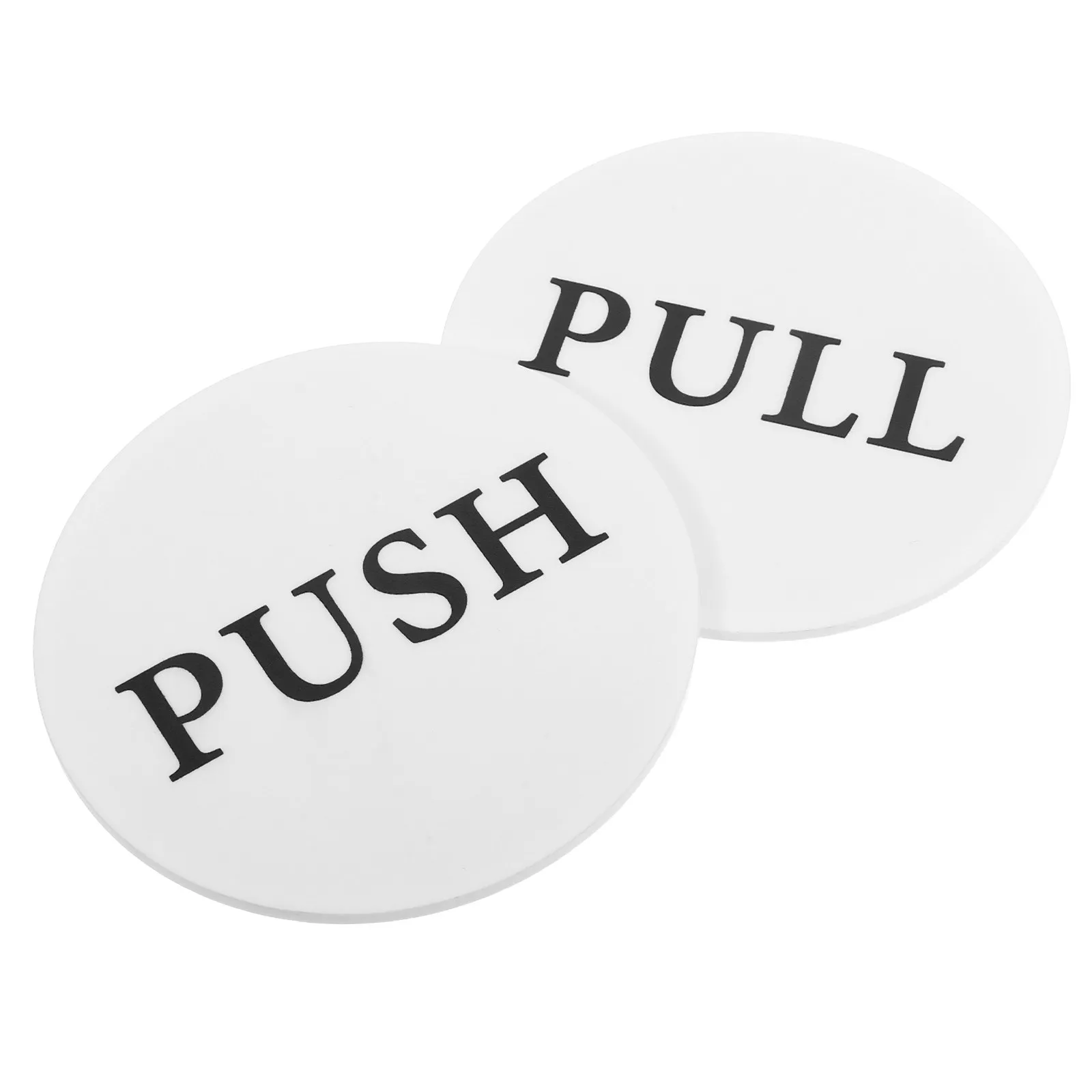 Push Pull Door Signs 2Pcs Acrylic Self Adhesive White Removable Stickers for Stores Cafes Shops
