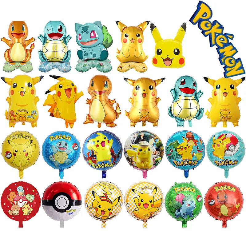 

Pokemon Balloon Party Decoration Cute Cartoon Aluminum Film Balloon Kawaii Animation Character Pikachu Peripheral Decoration