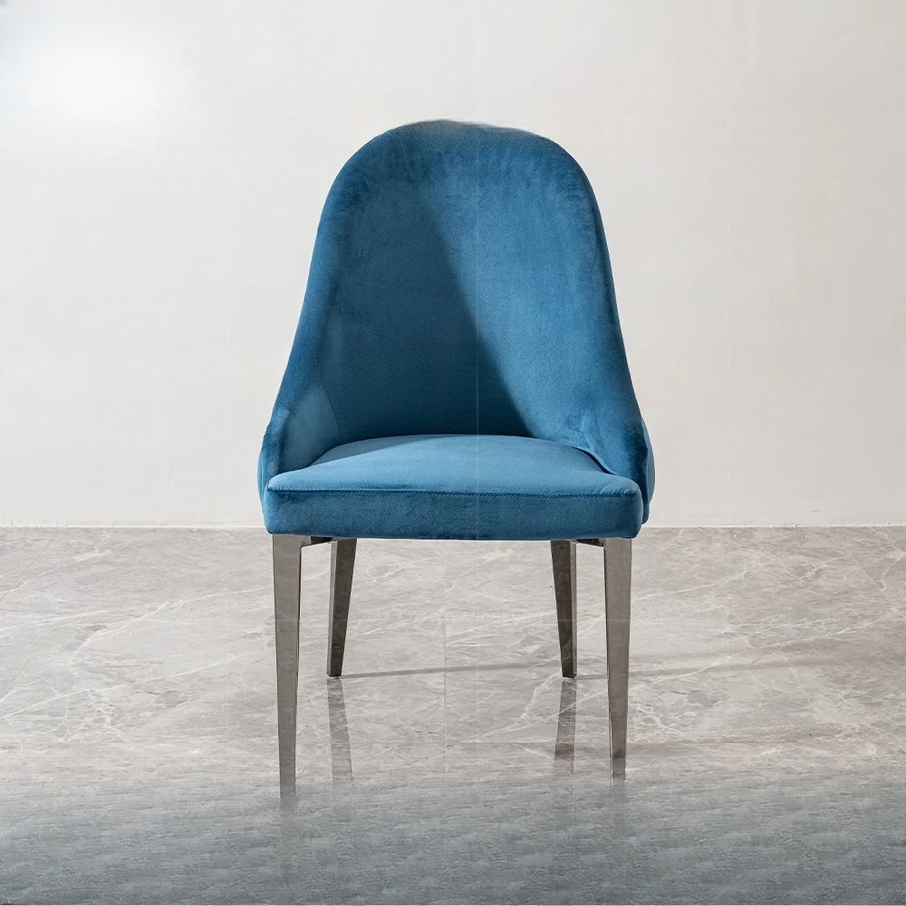 كرسي طعام فاخر خفيف مصنوع من الفولاذ المقاوم للصدأ عالي الجودة كرسي خلفي إيطالي بسيط مصمم لغرفة النوم كرسي مطعم #3