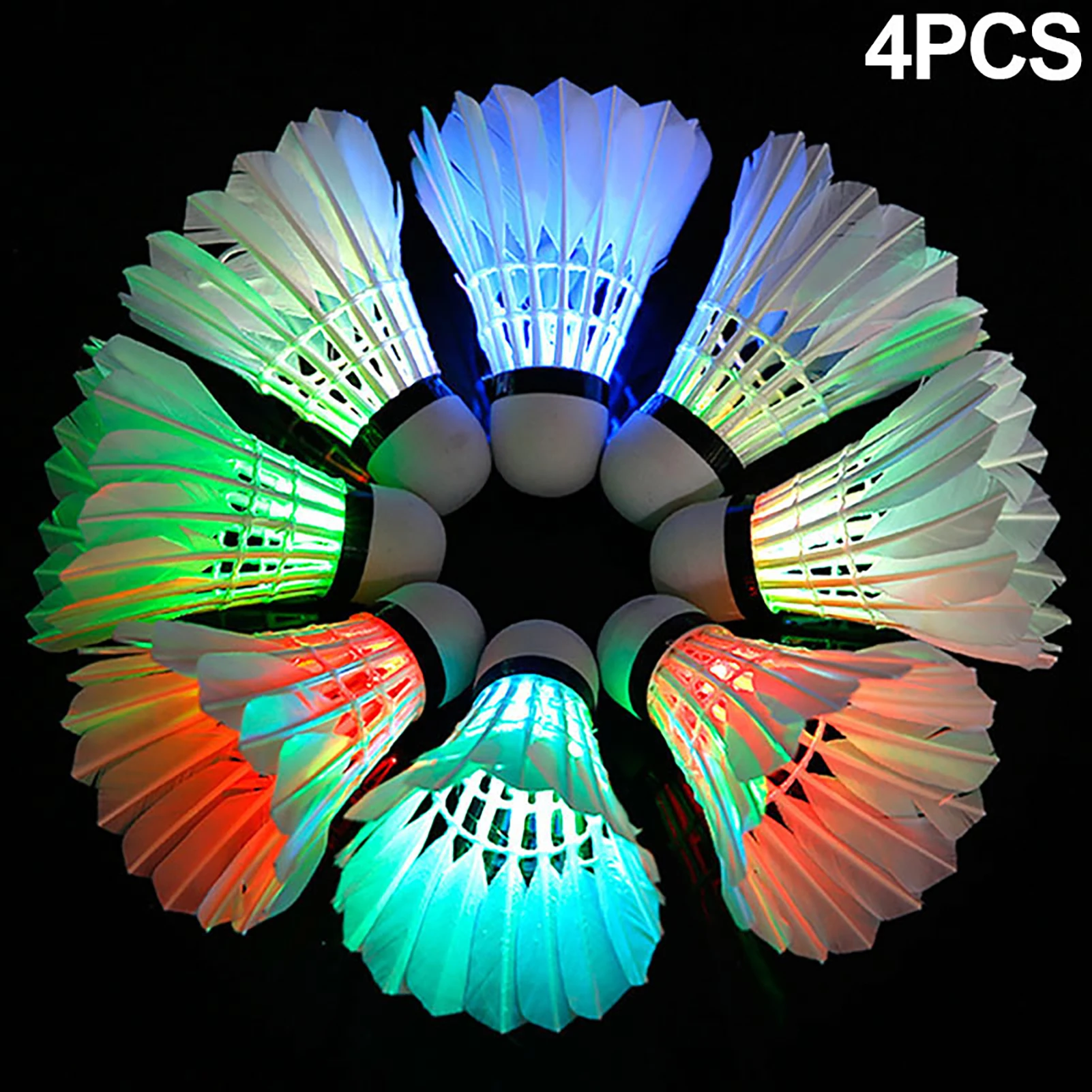 Colorful Light Up LED Shuttlecocks Practical Design Endless Fun at Night Shuttlecocks Suitable for Sport Activities Playgrounds