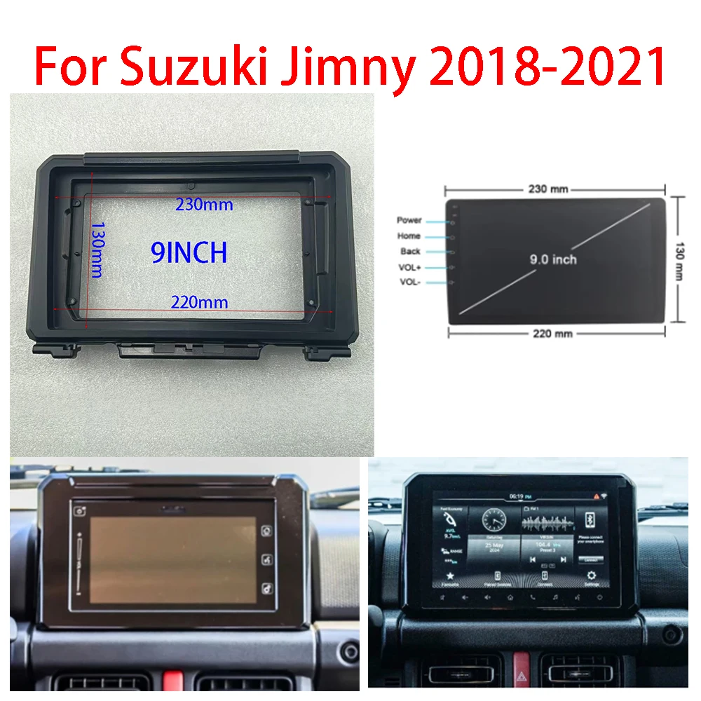 7/9 inch Car Android Radio Frame For Suzuki Jimny JB64W 2018-2021 2DIN Fascia Stereo Panel