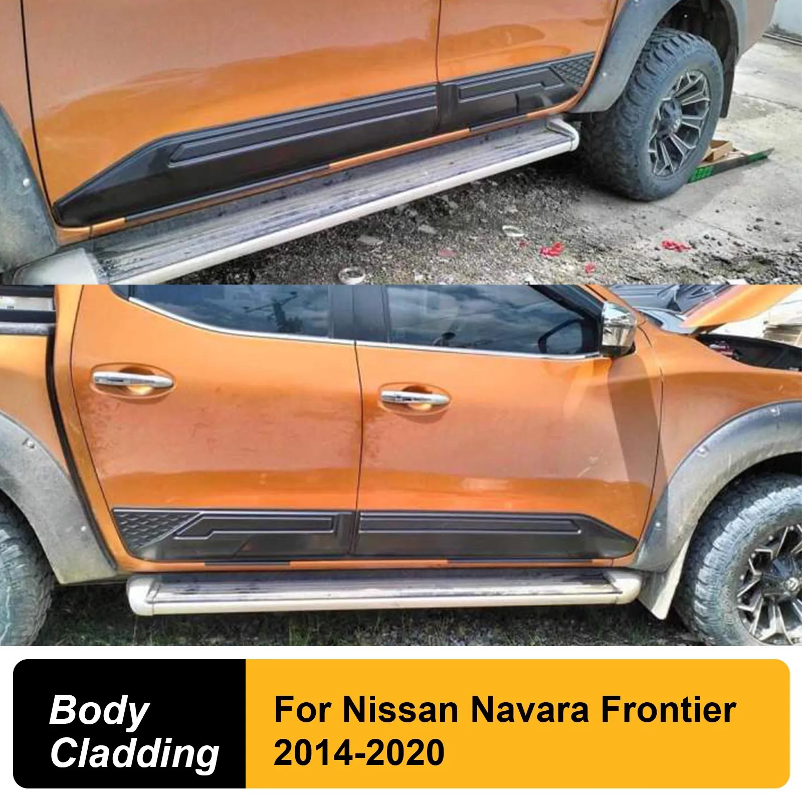 

Car Body Guard Molding Cover 4 Doors Side Door Body Cladding For Nissan Navara Frontier 2014-2020 For Nissan Navara NP300