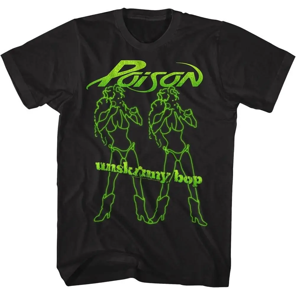 Poison Unskinny Bop Men'S T Shirt Neon Video Girls Rock Band Album Tour Merch