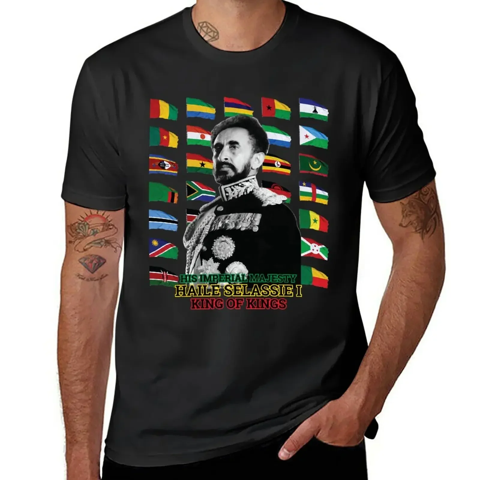 

Футболка Haile Selassie Hero Of Africa, ограниченная серия, футболка с изображением принца для мальчиков, индивидуальные облегающие футболки для мужчин