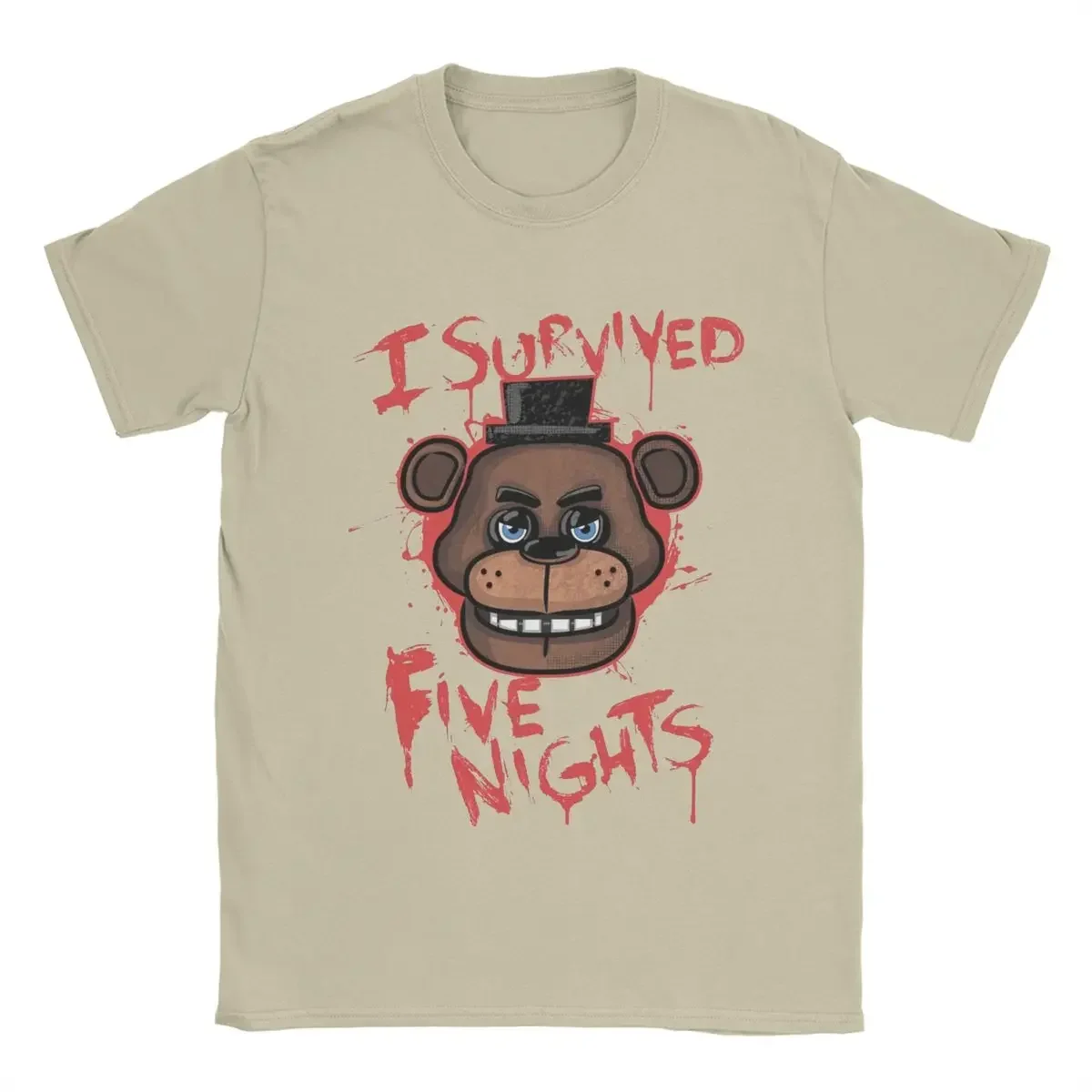 Harajuku Five Nights T-Shirts Men Women At Freddys Novelty Pure Cotton Tee Shirt Round Collar Short Sleeve Oversized Clothing image 3