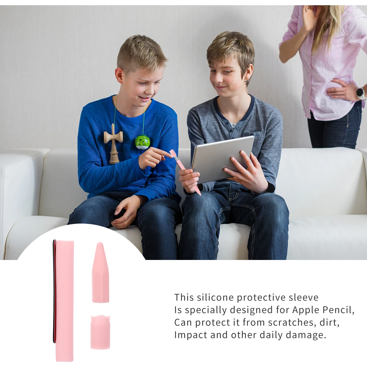 

1 pc Silicone Pencil Protective Case Anti Shock Anti No Odor No Fading Easy Installation Stylus Cap Sleeve for