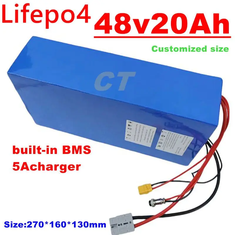 CT-lithium 48v 20ah lifepo4 battery pack BMS 16s 51.2v 20Ah for 800W 1000W 1200W 2000w 5000w 7000w 9000w go cart + charger