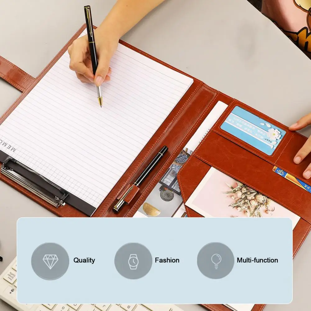 Офисный органайзер для документов, профессиональный бизнес-портфель из искусственной кожи, переплет для блокнота формата A4, разрешение для офиса