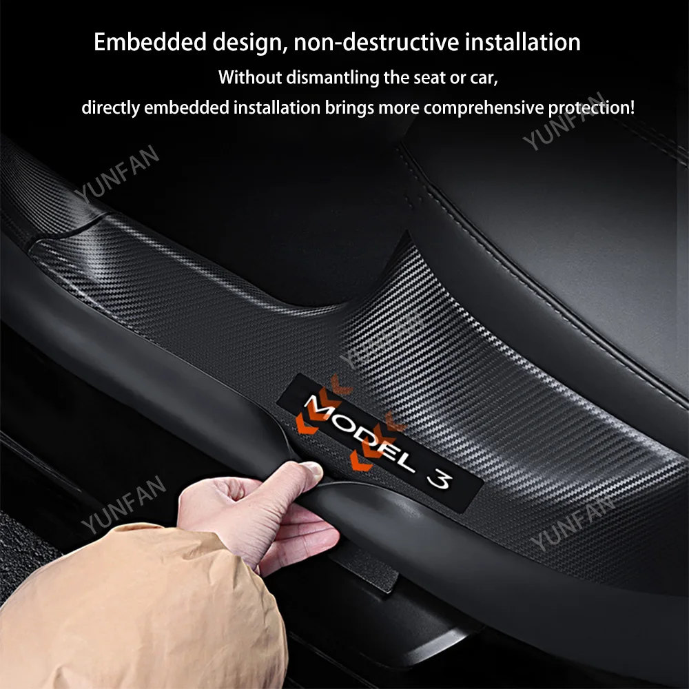 Door Sill Protector for Tesla Model 3 Highland 2024-2025 Door Sill Scuff Plate Guard Pedal Kick Protection Strip Waterproof Pad