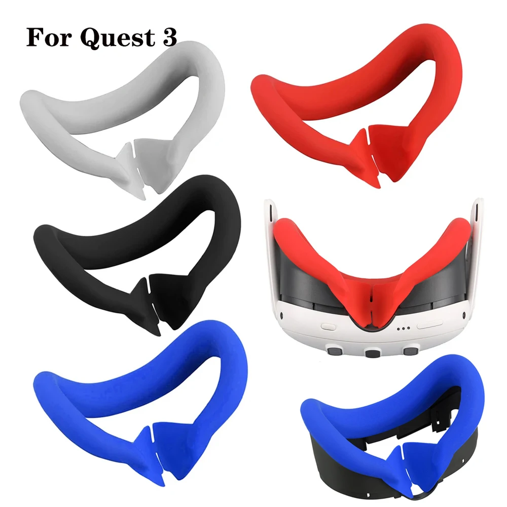 

For Meta Quest 3 Face Cover Silicone Eye Mask Sweat Dust Resistant Silicone Face Pad Blackout Nose Pad For Oculus Quest3 VR Part