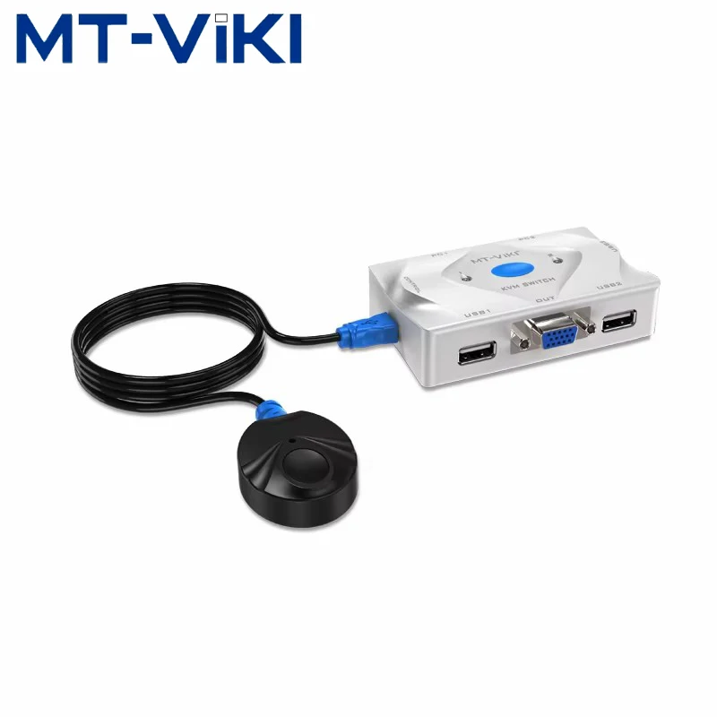 MT-VIKI VGA KVM Switch Computer Shared Monitor USB Keyboard Mouse 2 in 1 out hot key switch MT-201KL