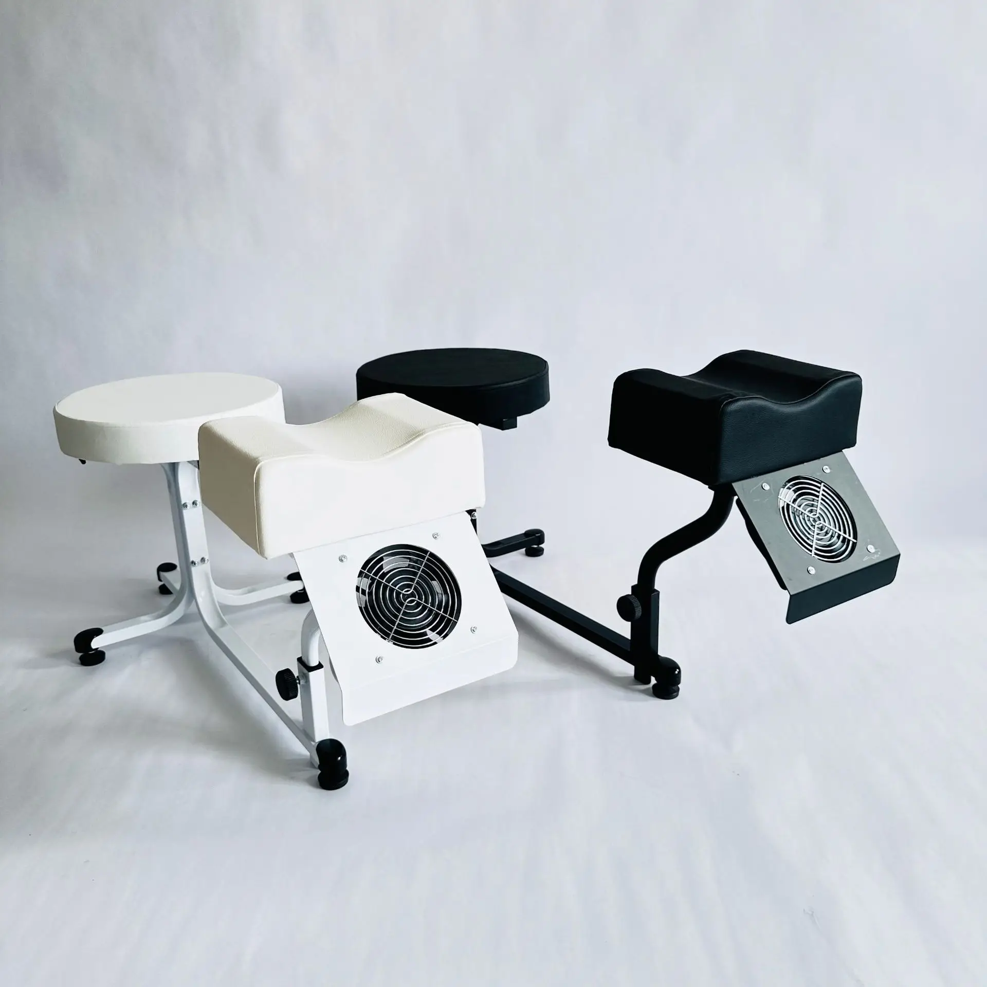 BuiltIn Vacuum Dust Extractor Pedicure Stool, Ergonomic Height Adjustable Foot Rest Chair For Beauty Salon