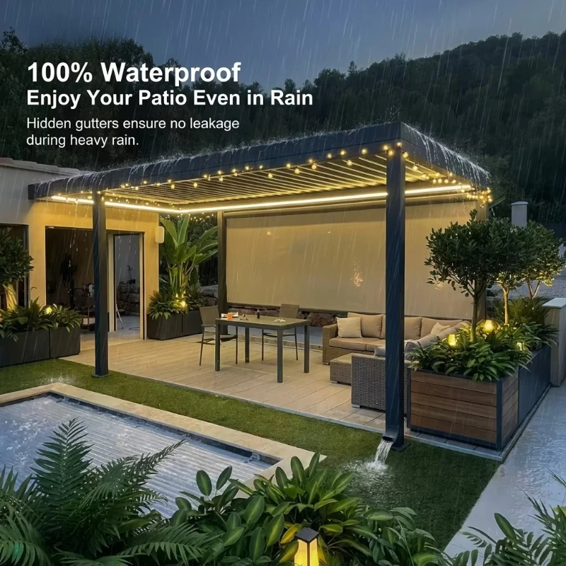 ศาลาอลูมิเนียมหรูหรา หลังคาปรั - Outdoor Furniture Sunbrella บทวิจารณ์และราคา