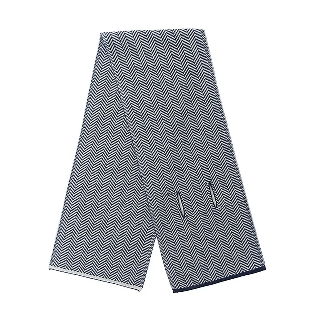 Bufanda de punto de lujo para hombre y mujer, calentador de cuello térmico, combina con todo, 90x18cm