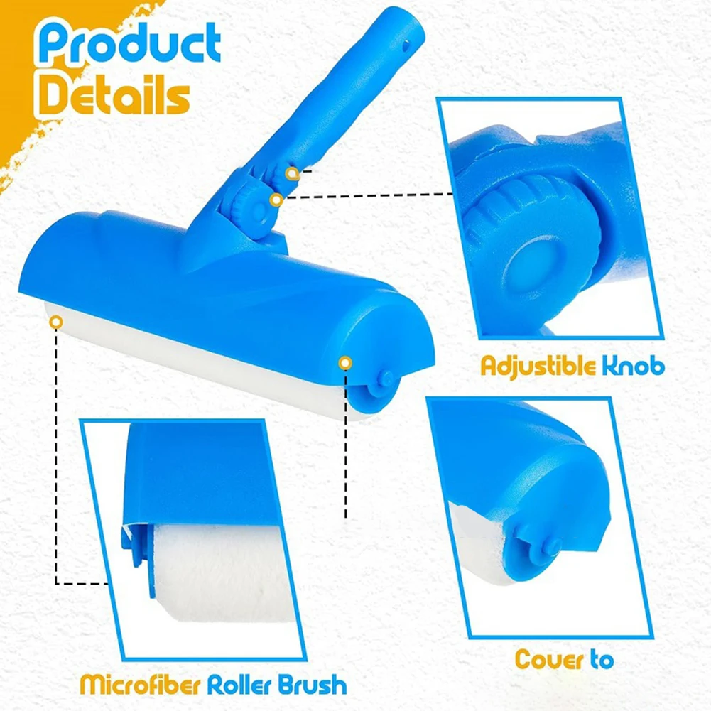 Adjustable 10-Inch Roller Brush Reusable Home Ceiling Paint Roller Splash-Proof Ceiling Paint Tool For Easy PVC Tool Parts view 6