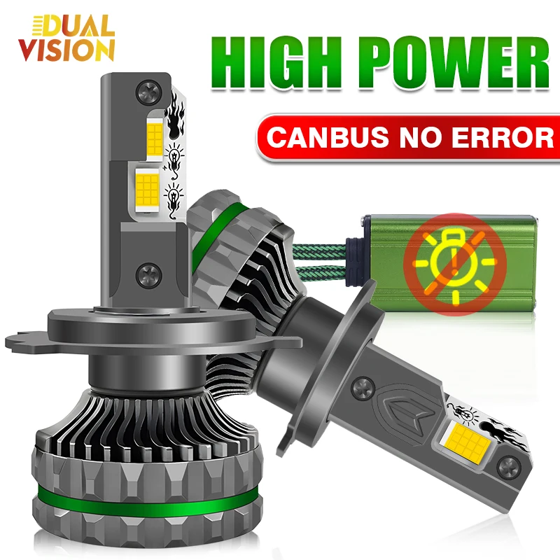 

H7 H4 Светодиодные мощные лампы фары Canbus H1 H8 H9 H11 9005 HB3 9006 HB4 9012 Супер яркие 300 Вт 30000LM Автоматические фары 2 шт. 12 В