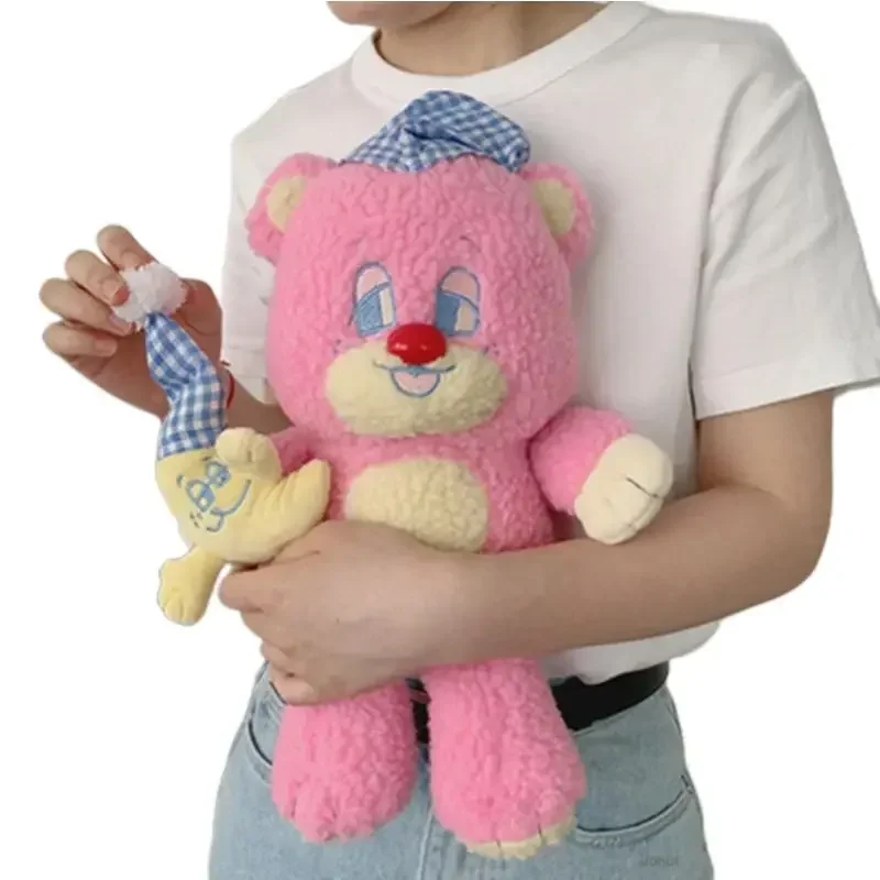 

ins hot Korea Pink Bear Плюшевая игрушка Аниме Зеленая одежда для сна Шляпа Спящая луна Кукла Игрушки для девочек Высокое качество Фиолетовый плюшевый мишка