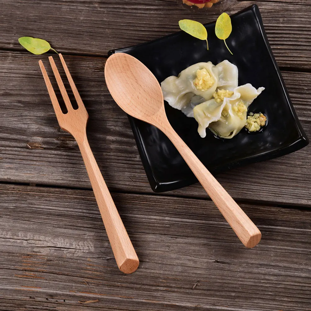 

6Pcs Beech Wood Soup Spoons Simple Fashionable Design Ergonomic Handle Home Dining Kitchen Tableware Rice Porridge Scoops