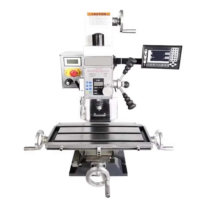 customized 750W Brushless Motor 2 Axis Digital Grating DRO Metal Mill Drill Machine