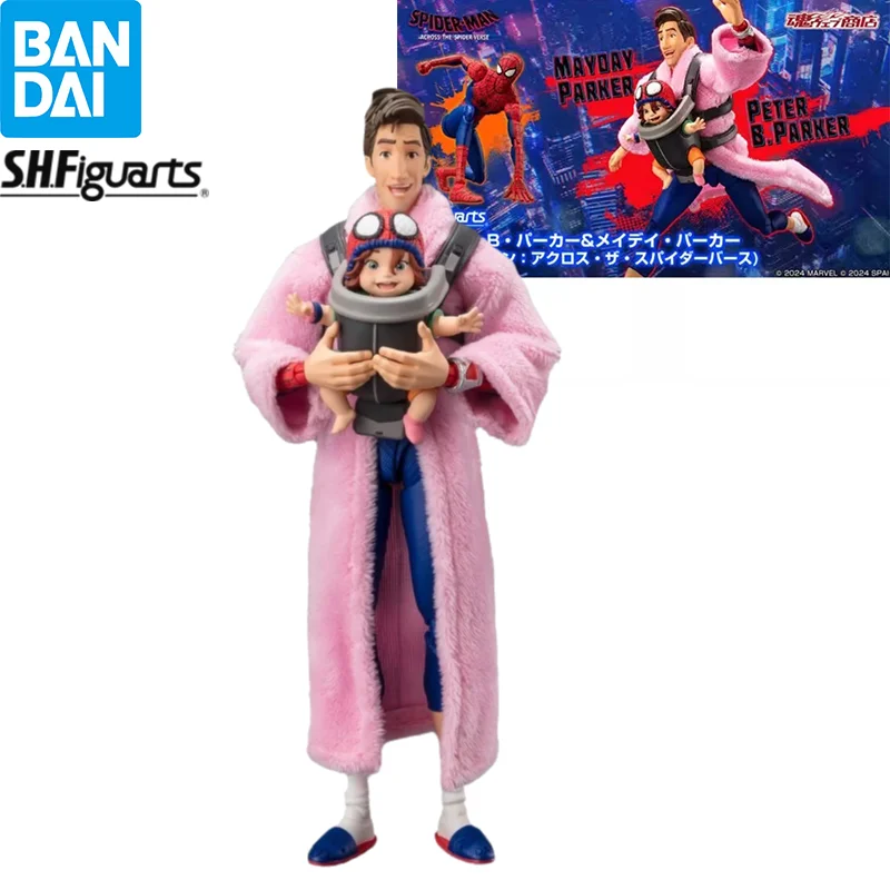 

Original BANDAI S.H.Figuarts Across SPIDER-MAN Figure Peter B Parker & Mayday Figure Anime Action Model Collectible Toys Gift