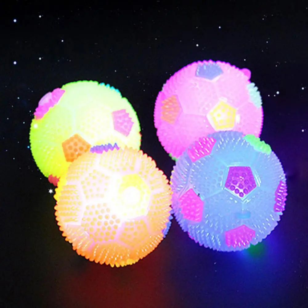 Toy Festive TPR LED Ball Kids Flashing Light Bouncy Ball Flashing Soccer Glowing Squeaky Sound Toys Party Supplies