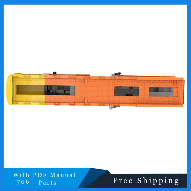 706 PCS MOC Bouwsteen Oranje Sportwagen Trailer Technisch Model Creatief Onderwijs DIY Montage Speelgoed Voor Kinderen Kerstcadeau