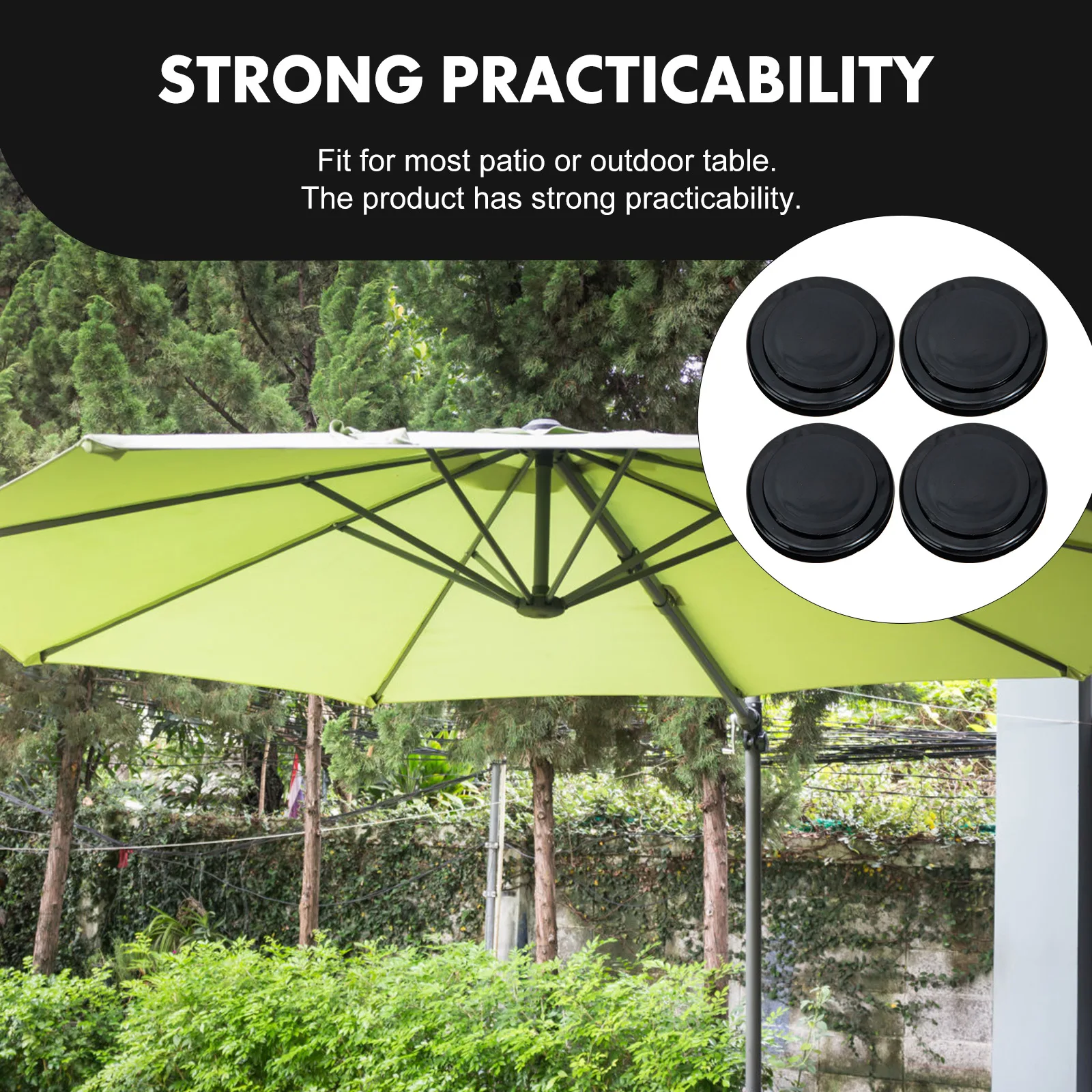 

4 Sets Hole Ring with Caps Sunshade Rings Covers Outdoor Parasol Silicone Umbrella Table