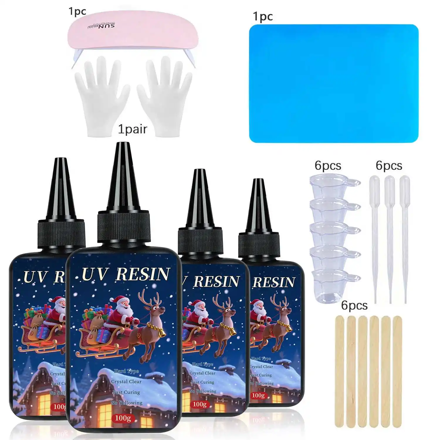 100-1000g Christmas Transparent UV Resin Hard Type Ultraviolet Solar Fast Curing Epoxy Resin Glue For DIY Craft Jewelry Casting view 3