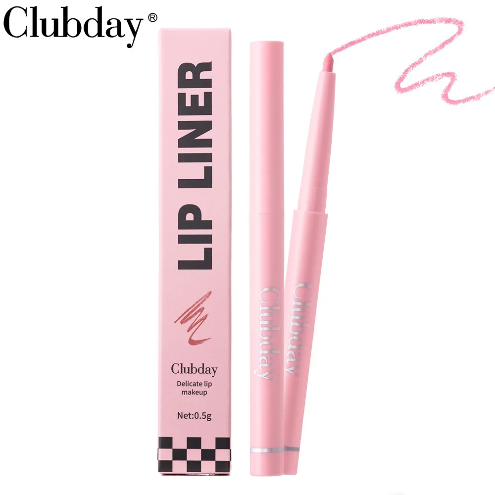 Clubday 6 colores mate color nude delineado delineador de labios duradero impermeable fácil de colorear lápiz labial antiadherente
