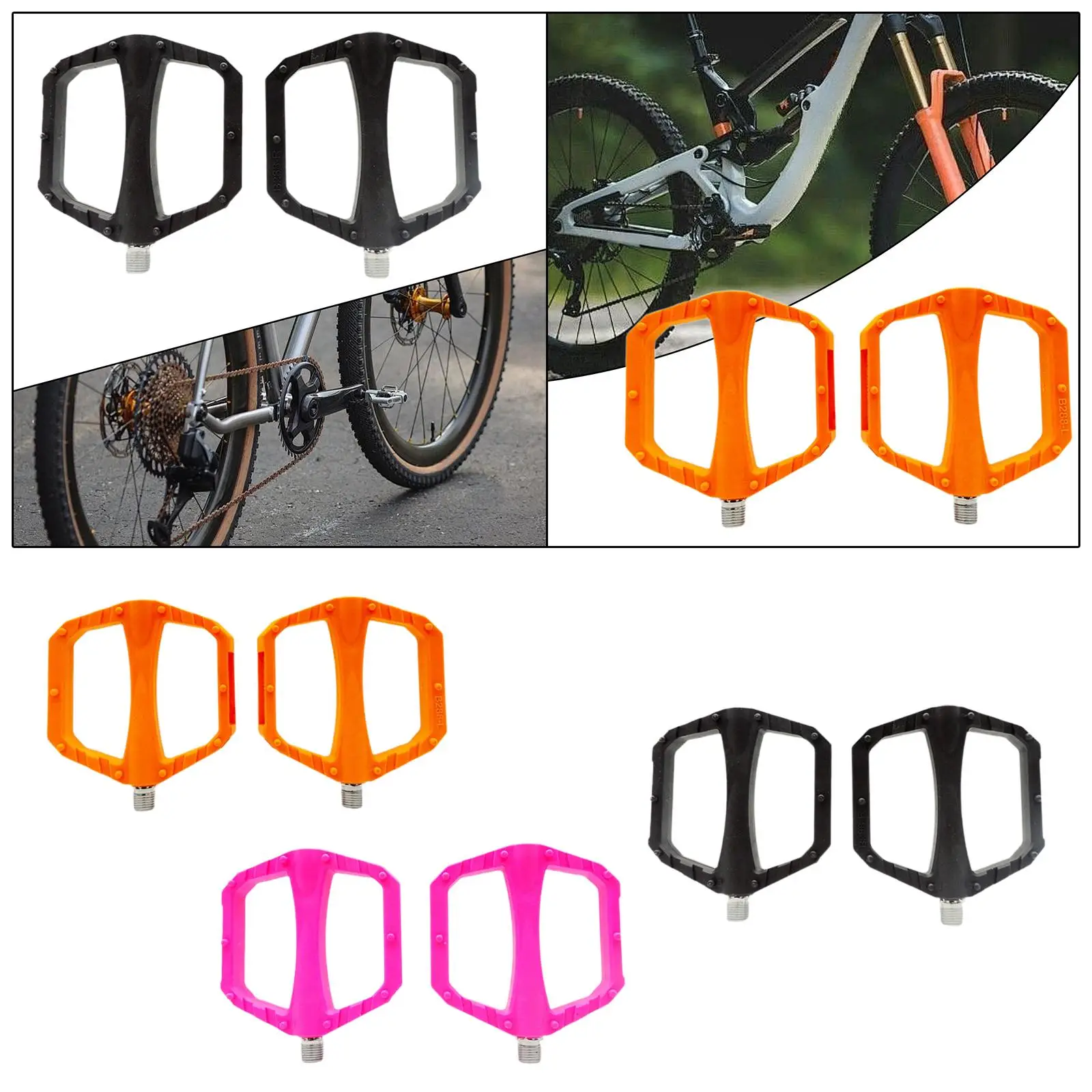 Bike Foot Pedals Ultralight Professional Anti Slip Easy to Install Hollow Out Smooth DU Bearing Sturdy for BMX Cycling Pedals