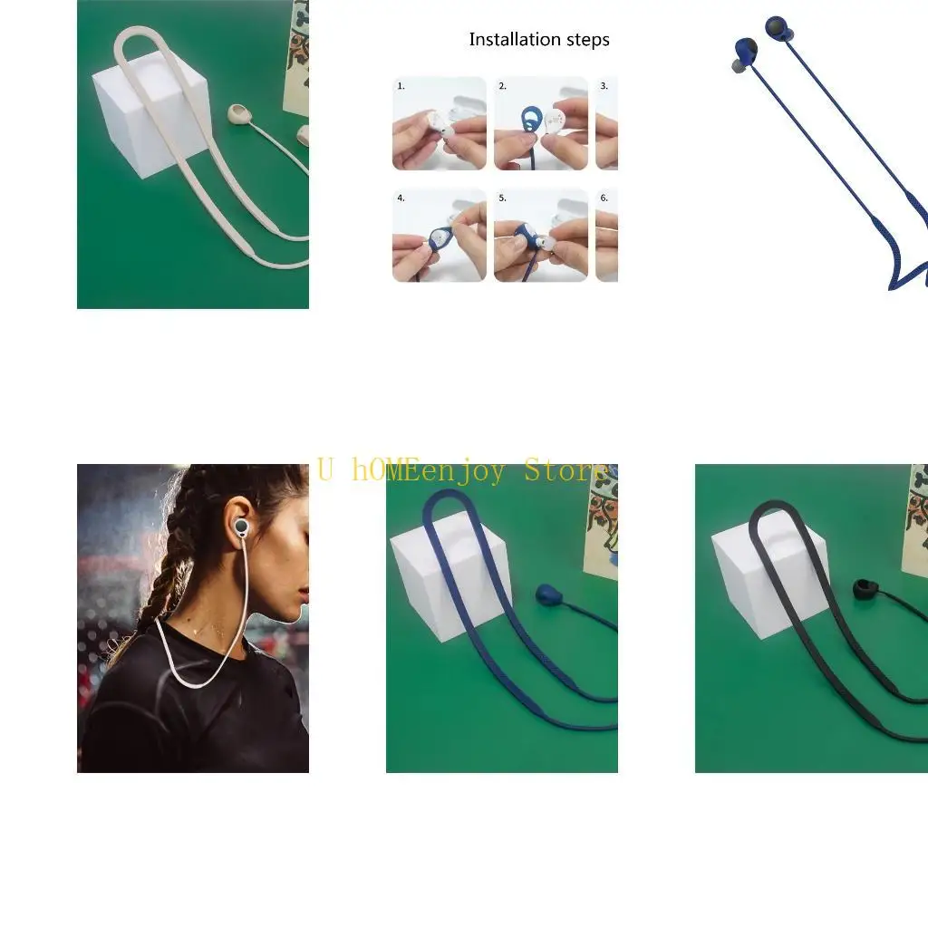 B0KF Anti-lost Strap Soft Hanging-Neck Rope Cable Waterproof-Lanyard Cord Suitable for WF-C700N C700B Wireless Headphone