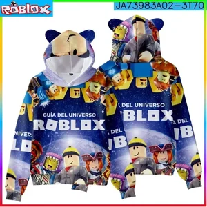 ROBLOX-Camisola com capuz Cat Ear for Children, impressão digital, minúsculo algodão, fantasia, crianças, inverno, 2024 12 principais vendas blusa do roblox - №10